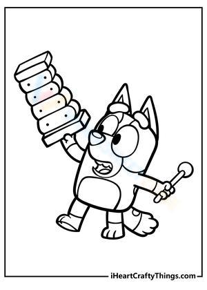 Bluey Coloring Page: Musical Fun