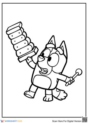 Bluey Coloring Page: Musical Fun