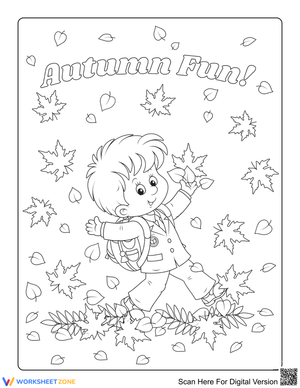 Walking Through Fall Leaves Illustration