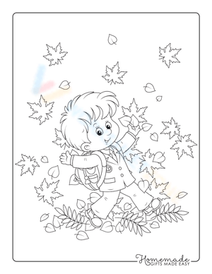 Walking Through Fall Leaves Illustration