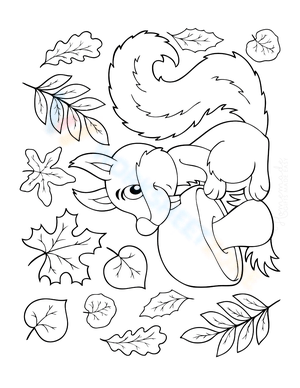 Cute Autumn Squirrel Illustration