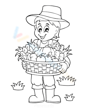Farmer with Vegetables Illustration