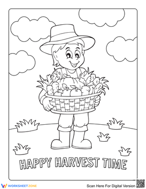 Farmer with Vegetables Illustration