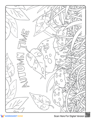 Mushroom and Falling Leaves Illustration
