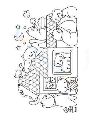 Cute Kitten Playing Illustration