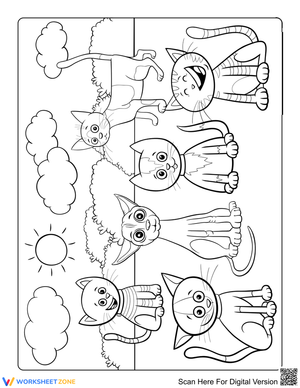 Cats on a Sunny Day Illustration