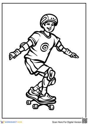 Little Boy Riding His Skateboard