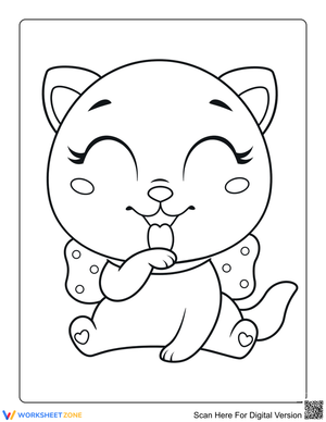 Cute Baby Cat Smiling Illustration