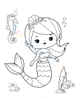 Cute Mermaid Illustration