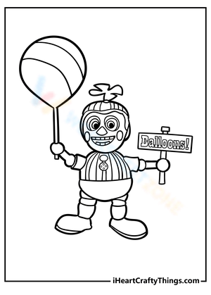 Five Nights at Freddy's Balloon Boy Coloring Page for Kids