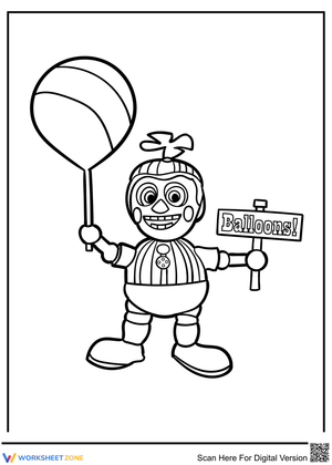 Five Nights at Freddy's Balloon Boy Coloring Page for Kids