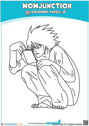 Printable Haruko Haruhara Anime Coloring Page | Grade K-5