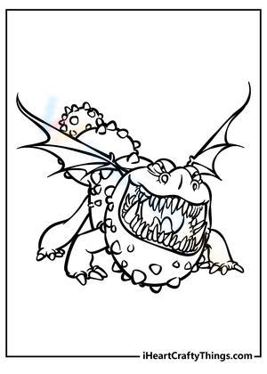 Cute Toothy Dragon Illustration