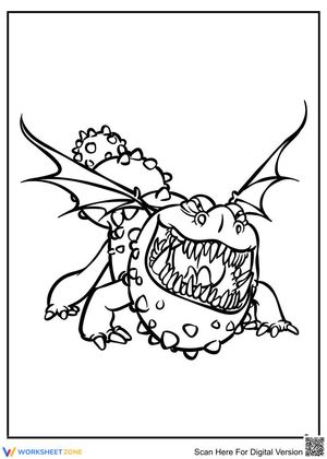 Cute Toothy Dragon Illustration