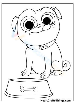 Cute Dog with a Bowl Illustration