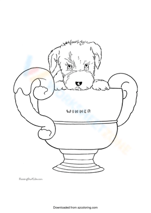 The Dog Winner with Cup Illustration