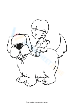 A Dog and a Girl Illustration