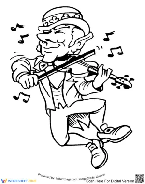 Leprechauns Playing Guitar Illustration Worksheet