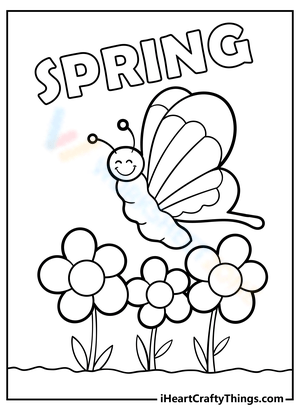 Butterfly and Spring Illustration Worksheet
