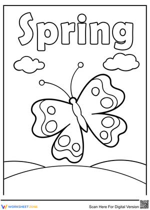 Butterfly in Spring Illustration Worksheet