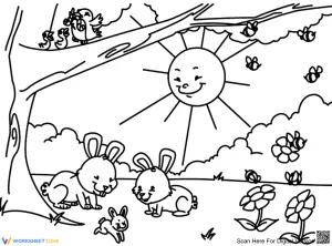 Spring in the Forest Illustration Worksheet