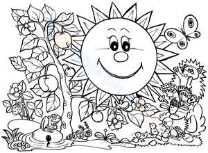 Big Sun and the Forest Illustration Worksheet