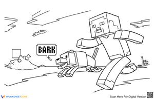 Minecraft Running Character Illustration Worksheet
