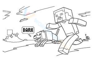 Minecraft Running Character Illustration Worksheet