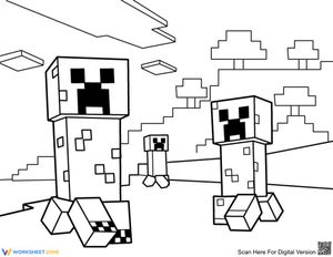 Minecraft Creeper Illustration Worksheet