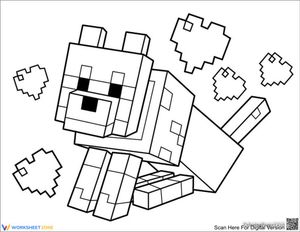 Coloring with Minecraft Dog