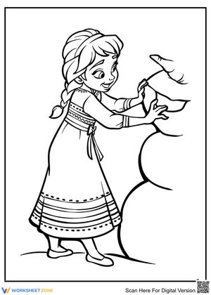  Anna building a snowman