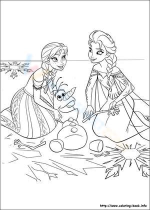 Elsa and Anna Building a Snowman Worksheet
