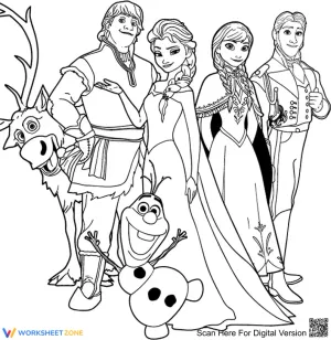 Frozen Characters Coloring Page | Essential K-5 Printable