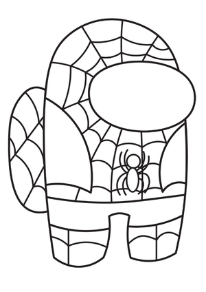 Among Us Spiderman Illustration Worksheet