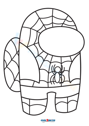 Among Us Spiderman Illustration Worksheet