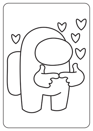 Among Us in Love Illustration Worksheet