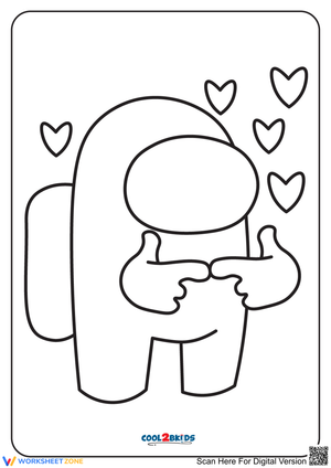 Among Us in Love Illustration Worksheet