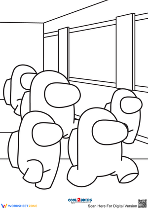 Among Us Running Illustration Worksheet