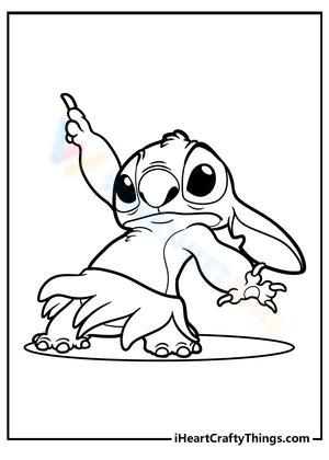 Stitch's Hula Dance: Coloring Page