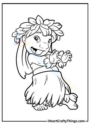 Dancing Lilo Coloring Page | Disney Fun!