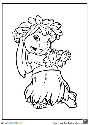 Dancing Lilo Coloring Page | Disney Fun!