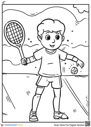 Little Boy Playing Tennis