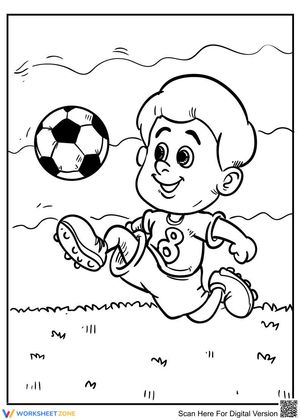 Little Boy Playing Football