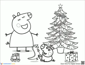 Mammy Pig, George And A Christmas Tree