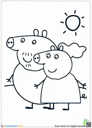 Peppa and Dad walking