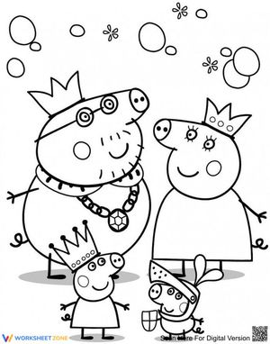 Peppa Pig Royal Family Coloring Page | Essential Printable