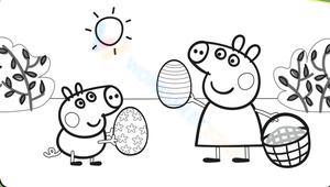 Peppa Pig Collecting Eggs: Learn Art