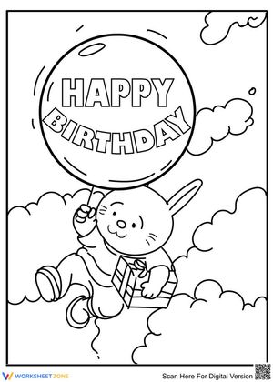 Bunny with birthday gift