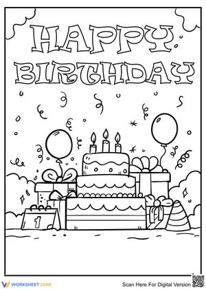 Birthday gift and cake