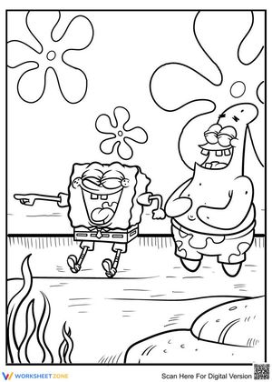 Spongebob and Patrick  laughing